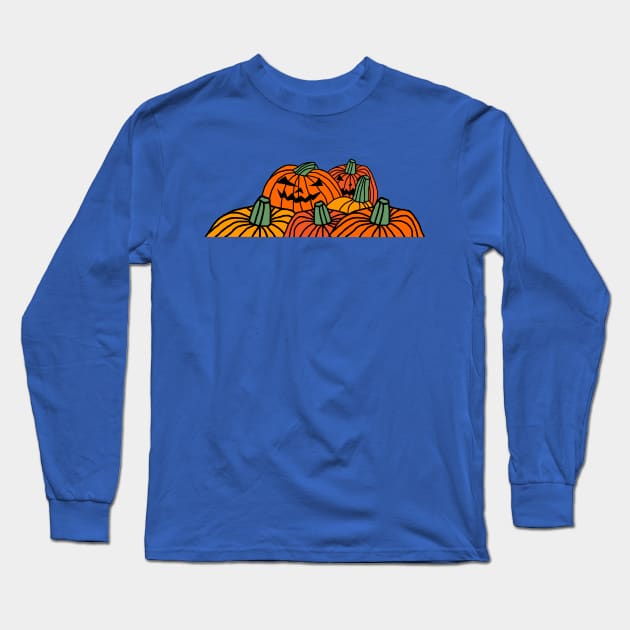 Spooky Pile of Pumpkins for Halloween Long Sleeve T-Shirt by ellenhenryart